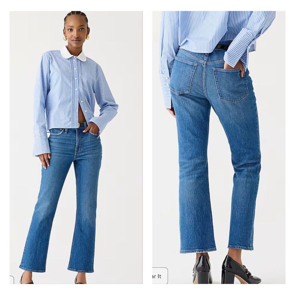 J. CREW Billie Demi Boot Crop Canopy Wash, Sz 26